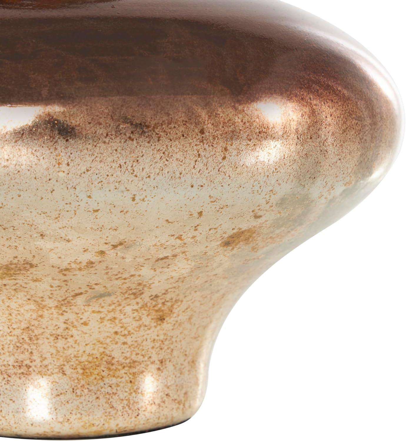 imageDeco 79 Glass Living Room Decorative Jars Speckled Ombre Decorative Container with Oval Top Knob and Gold and Beige Accents Jar with Lid 8quot x 8quot x 13quot Copper9 x 9 x 9