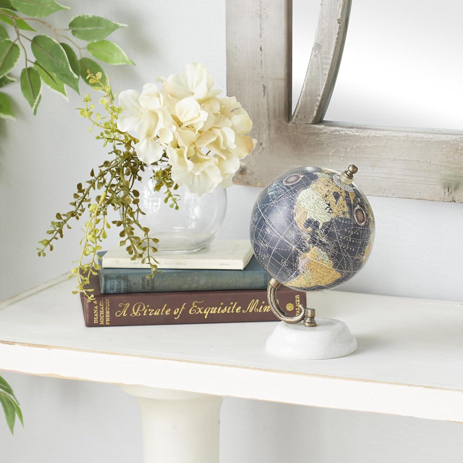 imageDeco 79 Marble Globe with Marble Base 5 x 5 x 8 TealBlack