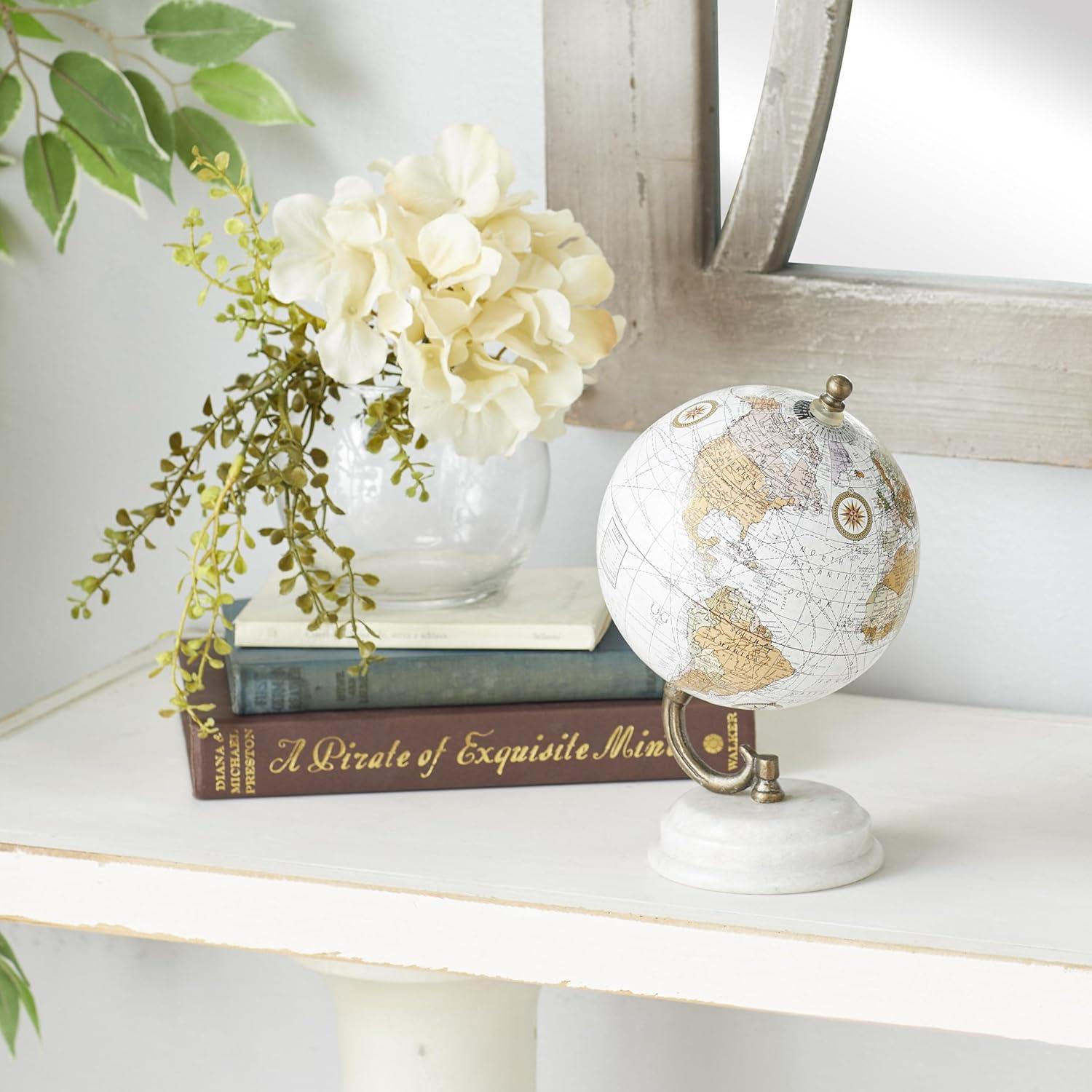 imageDeco 79 Marble Globe with Marble Base 5 x 5 x 8 TealWhite
