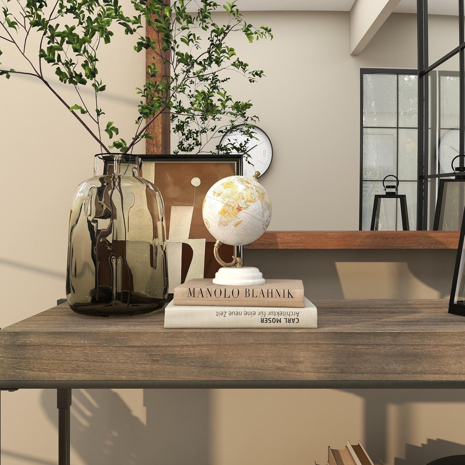 imageDeco 79 Marble Globe with Marble Base 5 x 5 x 8 TealWhite