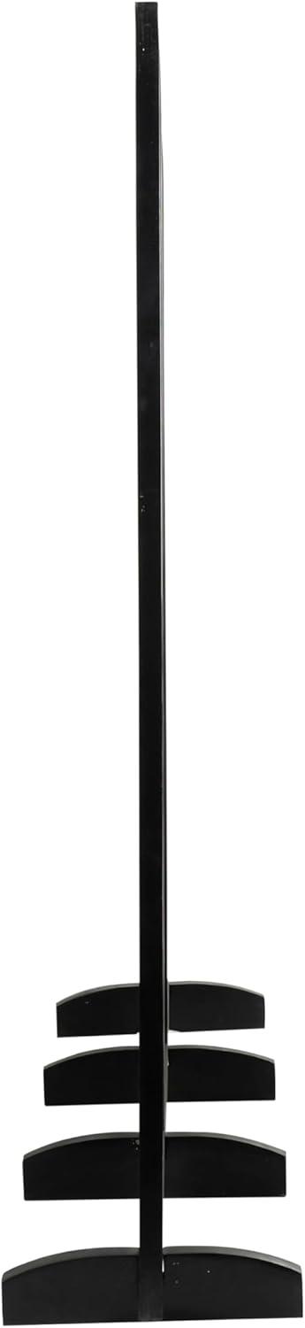 imageDeco 79 Wooden Floral Handmade Partition Room Divider Screen Large Flat Freestanding Carved Privacy Screen with 4 Feet Room Partition 71quot x 14quot x 72quot BlackBlack