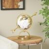 imageDeco 79 Aluminum Metal EducationalGeographic Earth Globe Decorative World Globe with White Center Desk Globe 14quot x 7quot x 15quot GoldCONVENIENTLY SIZED