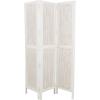 imageDeco 79 Mango Wood Geometric Partition Room Divider Screen Cutout 3 Panel Privacy Screen Room Partition 54quot x 1quot x 72quot White