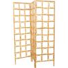 imageDeco 79 Rattan Geometric Handmade Partition Room Divider Screen Woven Geometric 3 Panel Privacy Screen with Open Frame Design Room Partition 61quot x 13quot x 71quot BrownBrown