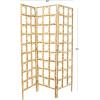 imageDeco 79 Rattan Geometric Handmade Partition Room Divider Screen Woven Geometric 3 Panel Privacy Screen with Open Frame Design Room Partition 61quot x 13quot x 71quot BrownBrown