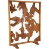 imageDeco 79 Teak Wood Handmade Partition Room Divider Screen Tall Live Edge Freestanding Privacy Screen with Large Tree Trunk Pieces Room Partition 63quot x 32quot x 82quot Brown63 x 32 x 82