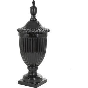 imageDeco 79 Ceramic Living Room Decorative Jars Decorative Container Jar with Lid 12quot x 12quot x 32quot Black