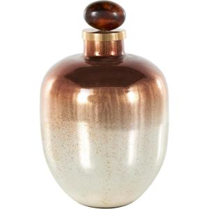 imageDeco 79 Glass Living Room Decorative Jars Speckled Ombre Decorative Container with Oval Top Knob and Gold and Beige Accents Jar with Lid 8quot x 8quot x 13quot Copper8 x 8 x 13
