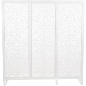 imageDeco 79 Wooden Floral Handmade Partition Room Divider Screen Large Flat Freestanding Carved Privacy Screen with 4 Feet Room Partition 71quot x 14quot x 72quot BlackWhite