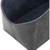 imageDeco 79 Leather Handmade Decorative Magazine Holder Box Style Single Slot Magazine Rack with Detail Stitching and Curved Handles File Holder 23quot x 12quot x 16quot Dark Gray