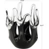 imageDeco 79 Glass Abstract Decorative Vase Ombre Centerpiece Vase with Wavy Oval Cutouts Flower Vase for Home Decoration 9quot x 8quot x 12quot OrangeBlack