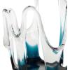 imageDeco 79 Glass Abstract Decorative Vase Ombre Centerpiece Vase with Wavy Oval Cutouts Flower Vase for Home Decoration 9quot x 8quot x 12quot OrangeBlue