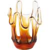 imageDeco 79 Glass Abstract Decorative Vase Ombre Centerpiece Vase with Wavy Oval Cutouts Flower Vase for Home Decoration 9quot x 8quot x 12quot OrangeOrange
