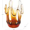 imageDeco 79 Glass Abstract Decorative Vase Ombre Centerpiece Vase with Wavy Oval Cutouts Flower Vase for Home Decoration 9quot x 8quot x 12quot OrangeOrange
