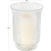 imageDeco 79 Glass Decorative Candle Holder Ribbed Candle Stand Candlestick Holder 6quot x 6quot x 8quot Clear6 x 6 x 8
