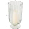 imageDeco 79 Glass Decorative Candle Holder Ribbed Candle Stand Candlestick Holder 6quot x 6quot x 8quot Clear61 x 61 x 114
