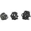 imageDeco 79 Glass Knot Decorative Sculpture Knotted Ball Home Decor Statues Set of 3 Accent Figurines 5quot 4quot 4quotW BlackBlack
