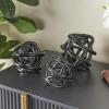 imageDeco 79 Glass Knot Decorative Sculpture Knotted Ball Home Decor Statues Set of 3 Accent Figurines 5quot 4quot 4quotW BlackBlack