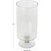 imageDeco 79 Glass Ribbed Fluted Candle Holder with Elevated Base 6quot x 6quot x 14quot Clear6 x 6 x 127
