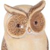 imageDeco 79 Magnesium Oxide Owl Decorative Garden Sculpture Garden Statue with Brown Accents Outdoor Sculpture 7quot x 6quot x 15quot Cream