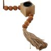imageDeco 79 Mango Wood Decorative Candle Holder Garland Candle Stand with Tassel Candlestick Holder 50quot x 2quot x 2quot Brown