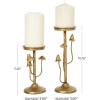imageDeco 79 Metal Abstract Decorative Candle Holder Mushroom Inspired Candle Stand Set of 2 Candlestick Holder 10quot 7quot H Gold2 PIECES SMALL SIZE