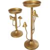 imageDeco 79 Metal Abstract Decorative Candle Holder Mushroom Inspired Candle Stand Set of 2 Candlestick Holder 10quot 7quot H Gold2 PIECES SMALL SIZE