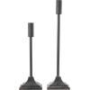 imageDeco 79 Metal Decorative Candle Holder Slim Minimalistic Candle Stand with Tapered Bases Set of 2 Candlestick Holder 15quot 12quot H BlackBlack