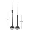 imageDeco 79 Metal Decorative Candle Holder Slim Minimalistic Candle Stand with Tapered Bases Set of 2 Candlestick Holder 15quot 12quot H BlackBlack