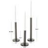 imageDeco 79 Metal Decorative Candle Holder Slim Minimalistic Candle Stand with Tapered Bases Set of 2 Candlestick Holder 15quot 12quot H BlackBlack