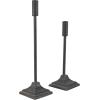 imageDeco 79 Metal Decorative Candle Holder Slim Minimalistic Candle Stand with Tapered Bases Set of 2 Candlestick Holder 15quot 12quot H BlackBlack