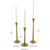 imageDeco 79 Metal Decorative Candle Holder Slim Minimalistic Candle Stand with Tapered Bases Set of 2 Candlestick Holder 15quot 12quot H BlackGold