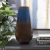 imageDeco 79 Metal Decorative Vase Ombre Centerpiece Vase with Brown Accents Flower Vase for Home Decoration 8quot x 8quot x 16quot BlueCONVENIENTLY SIZED