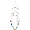 imageDeco 79 Metal Geometric Windchime with Stained Glass 12quot x 3quot x 44quot Multi Colored