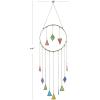 imageDeco 79 Metal Geometric Windchime with Stained Glass 12quot x 3quot x 44quot Multi Colored