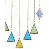imageDeco 79 Metal Geometric Windchime with Stained Glass 12quot x 3quot x 44quot Multi Colored