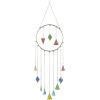 imageDeco 79 Metal Geometric Windchime with Stained Glass 12quot x 3quot x 44quot Multi Colored