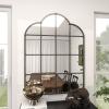 imageDeco 79 Metal Room Wall Mirror Window Pane Inspired Grid Entryway Mirror Wall Mounted Mirror 56quot x 1quot x 44quot BrownBlack
