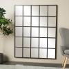 imageDeco 79 Metal Room Wall Mirror Window Pane Inspired Grid Entryway Mirror Wall Mounted Mirror 56quot x 1quot x 44quot BrownBrown