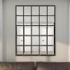 imageDeco 79 Metal Room Wall Mirror Window Pane Inspired Grid Entryway Mirror Wall Mounted Mirror 56quot x 1quot x 44quot BrownBrown