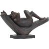 imageDeco 79 Resin Frog Decorative Sculpture Patina Relaxing Home Decor Statue Accent Figurine 16quot x 5quot x 9quot BronzeSMALL SIZE