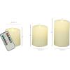 imageDeco 79 Wax Cylinder Flameless Candle with Remote Control Set of 3 3quot 4quot 5quotH White