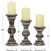 imageDeco 79 Wood Candle Holder Set of 3 6 8 10H Dark Brown