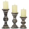 imageDeco 79 Wood Candle Holder Set of 3 6 8 10H Dark Brown
