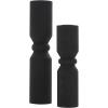 imageDeco 79 Wood Decorative Candle Holder Minimalistic Tapered Candle Stand Set of 2 Candlestick Holder 10quot 8quot H BlackBlack