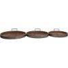 imageDeco 79 Wood Living Room Decor Tray Nesting Ottoman Tray with Black Metal Handles Set of 3 Serving Tray 22quot 19quot 18quot W BrownBrown