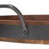 imageDeco 79 Wood Living Room Decor Tray Nesting Ottoman Tray with Black Metal Handles Set of 3 Serving Tray 22quot 19quot 18quot W BrownBrown
