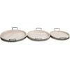 imageDeco 79 Wood Living Room Decor Tray Nesting Ottoman Tray with Black Metal Handles Set of 3 Serving Tray 22quot 19quot 18quot W BrownCream