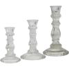 imageThe Novogratz Glass Decorative Candle Holder Candle Stand Set of 3 Candlestick Holder 9quot 7quot 7quot H Clear