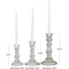 imageThe Novogratz Glass Decorative Candle Holder Candle Stand Set of 3 Candlestick Holder 9quot 7quot 7quot H Clear